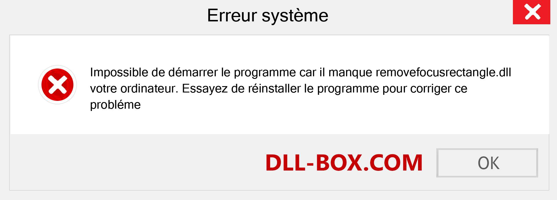 Le fichier removefocusrectangle.dll est manquant ?. Télécharger pour Windows 7, 8, 10 - Correction de l'erreur manquante removefocusrectangle dll sur Windows, photos, images